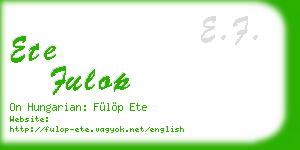 ete fulop business card